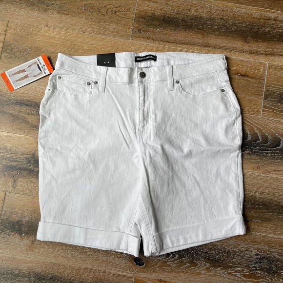 DKNY White Bermuda Shorts, Cotton Blend, 16, NWT - Picture 7 of 9
